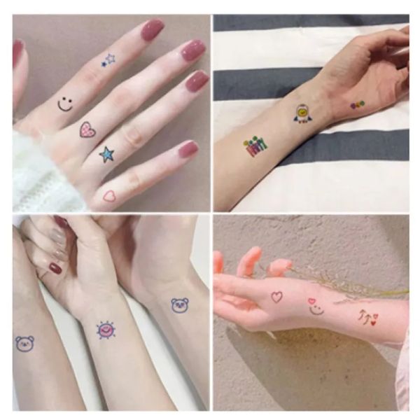 Tatuaggi 30pcs in stile coreano adesivo da tatuaggio da cartone animato sexy colore temporaneo carente adesivo tatuaggio da tatuaggio per leta gamba per le gamba per gamba tatuaggio