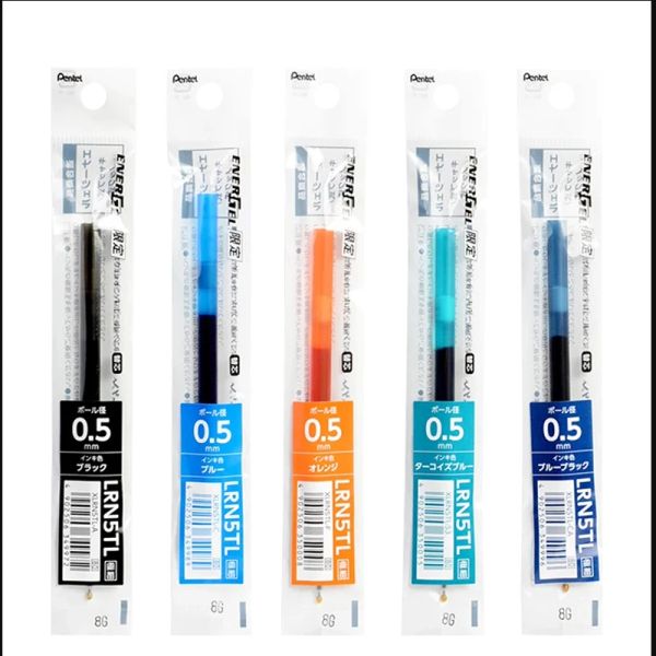 TENS 3PCS/LOT LIFEMASTER Pentel Energel XLRN5TL Ponto de agulha Refiliar caneta de gel 0,5 mm preto/azul/vermelho para pentel infreto bln75
