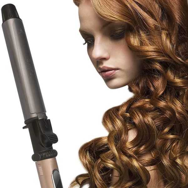 Colinhos de cabelo alisadores Profissionais Nano Titanium Curler com tamanho e estilo de diâmetro equipado com LED Digital Blackgold Automático Curling Iron Y24