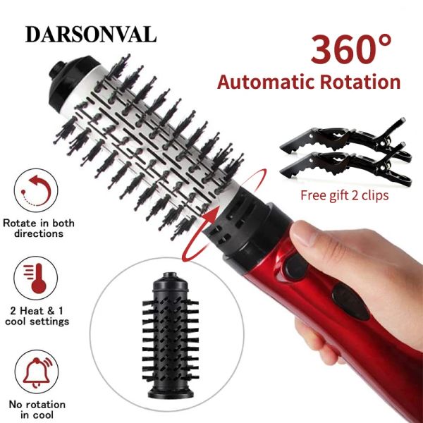 Secador Darsonval 3 em 1 escova de secador de cabelo automática rotação quente escova de ar quente