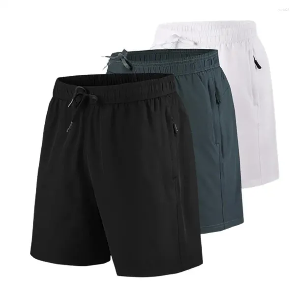 Herren Shorts Plus Size Männer lässig verstellbare Drawess elastische Taille Solid Color Atmable Mitte Sommer Training