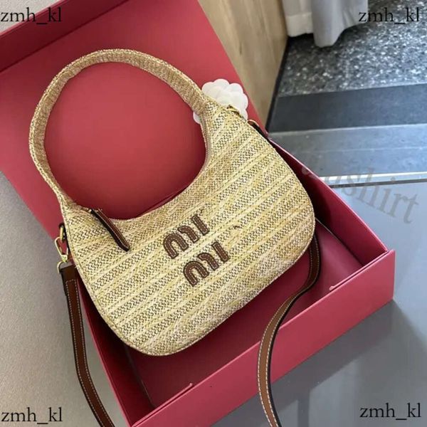 Mui mui Bag Designertasche Strandtasche Frauenbrief Vine Waving Handtasche Beliebt Die Schultermodefodie -Webbeutel Mui Bag Stricktasche 175