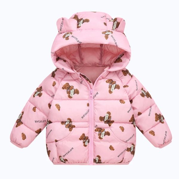 Клочки детская одежда пиджак 06y Зима густая теплая пиджака для девушки из мультфильма медведь милый блокнот с капюшоном для мальчика для мальчика для мальчика