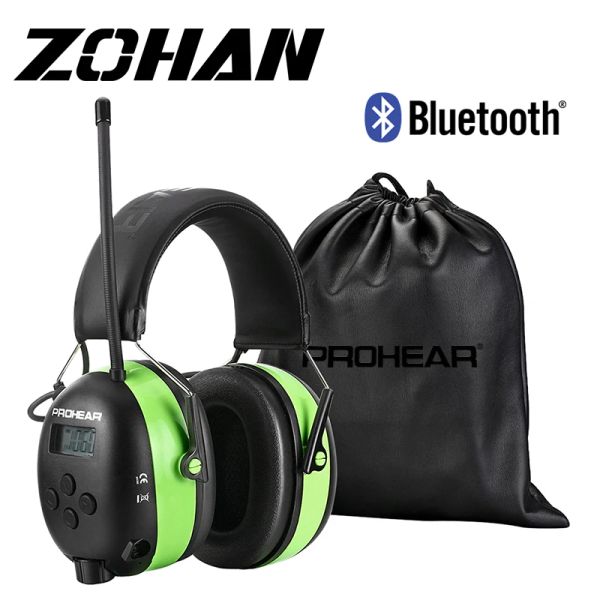 Aksesuarlar Zohan Electronic Bluetooth 5.0 Kulaklık Kulakları FM/Am Radyo İşitme Koruma Kulaklığı 2000 Lityum Pil Şarj Edilebilir