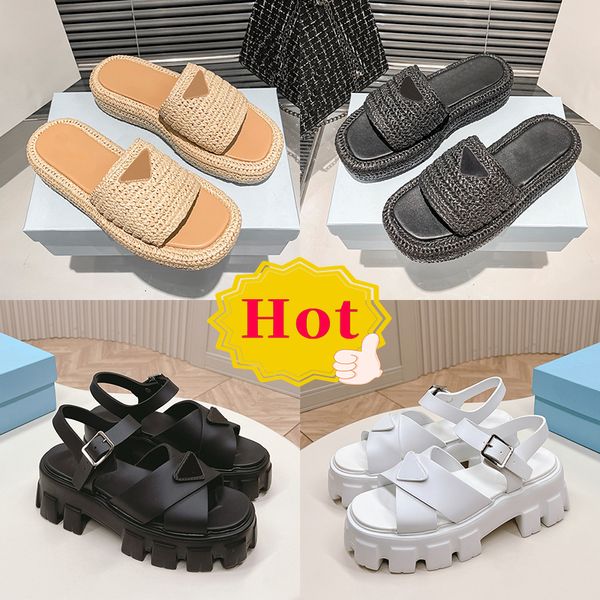 Sandals Designer Sandals Piattaforma femminile Piattaforma Womens Piattaforma Slide imbottita in pelle imbottita Slide sandalo Monolite Monolette di gomma Romano Spacchi di gomma Scarpe da donna Schere Summer Beach Slivers