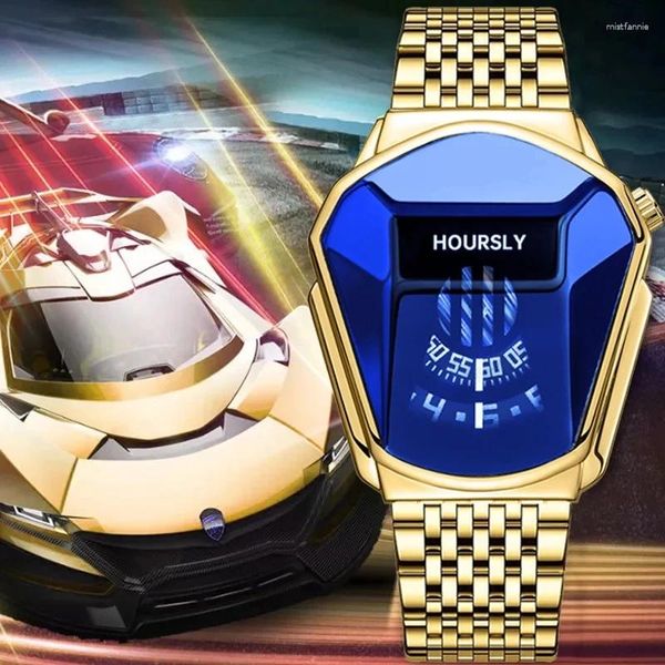 Relógios de pulso relógios masculinos de alora MOTOCYCHE MOTORCO IMPRESSO ABETENANTE INOXIMENTE VERSATÍVEL VERSÁTIL Business Hip-Hop Quartz Watch for Men