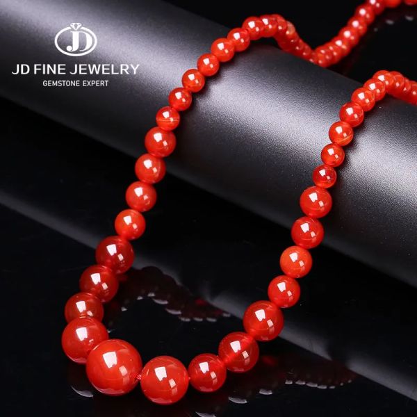 Collane JD Natural Stone Red Agate Tower Catena Collana Women Fashion Fashion MadedAd Lll Round Torn Choker Collar Maxi Jewelry