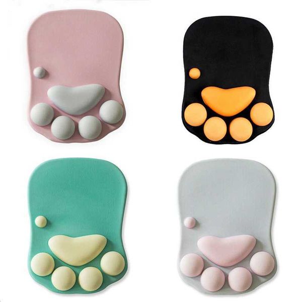 Mauspads Handgelenk ruhen 3D süße Katzenpfoten Maus -Pad Weich Silikon Speicher Schaum Handgelenk REST PAD KAWAII MOUSE PAD Laptop Desktop Pad Office Lieferungen Y240423