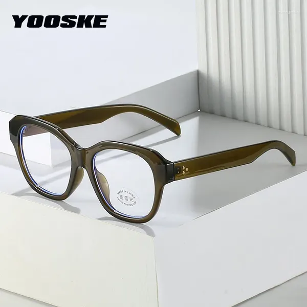 Sonnenbrille Frames Yooske Green Brand Anti Blue Light Brillen Version für Männer Frauen koreanische Mode einfaches Gesicht dünner Square Eye Rahmen