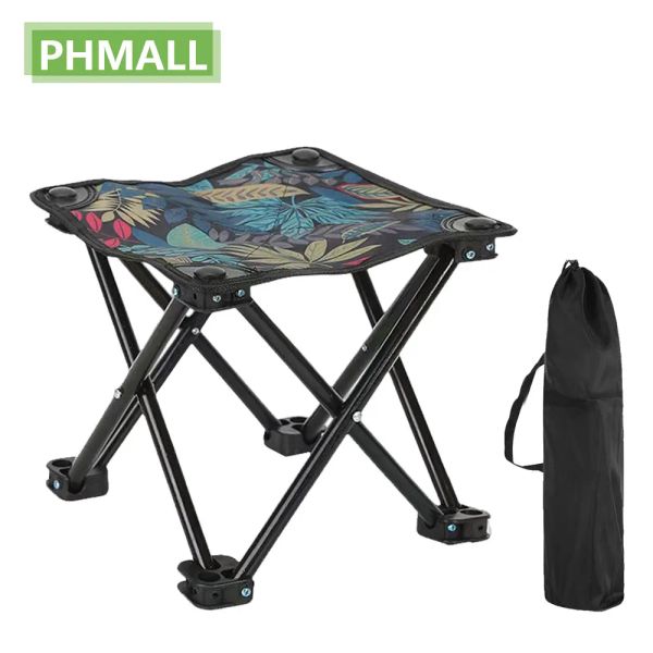 Acessórios portáteis Ultralight Dobável Cadeira dobrável ao ar livre para camping para caminhadas para viajar para o jardim de praia de praia Sitting Picnic Fishing BBQ