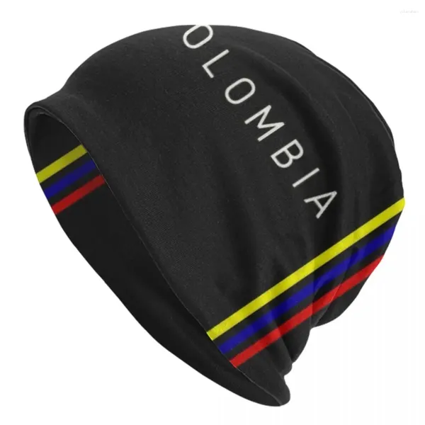Berretti Colombia bandiera teschi berretti berretti berretto unisex inverno cappello da maglia calda a maglia fresca hat boschetto di boschetto colombiano cappello da sci.