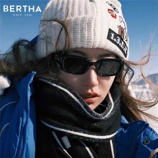 Солнцезащитные очки Bertha Snow Sunglasses Women 2024 Новые зимние ретро -ретро -ретро -узкие рамки солнцезащитные очки ветропроницаемые ультрафиолетовые перемещения J240423