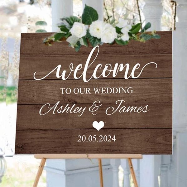 Forniture per feste Nome personalizzato Benvenuto a Wedding Sign Mosaic Board Data personalizzata per l'arredamento del backdrop di compleanno