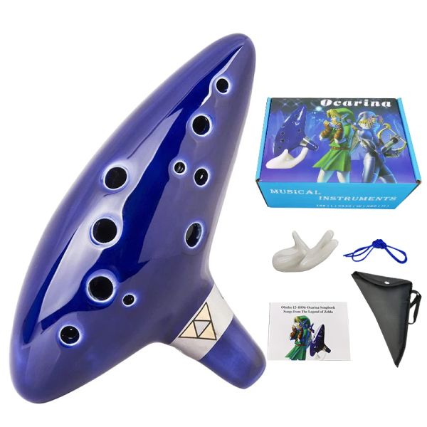 Enstrüman Yüksek Kaliteli Sevengancel 12 Delik Ocarina Seramik Alto C Efsanesi Ocarina Flüt Müzik Enstrümanı