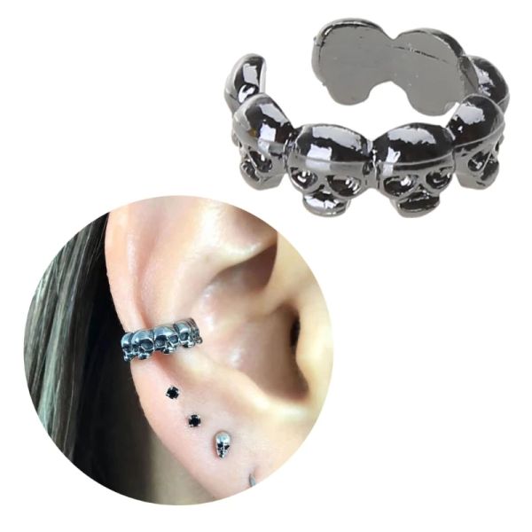 Earrings BUFFS CAUS CAUS CABELO CLIPE DE EAR JOLAS MORTE DE EAR JOIXAS GOTHIC BRIACO DE BRIACHA DE LIGA