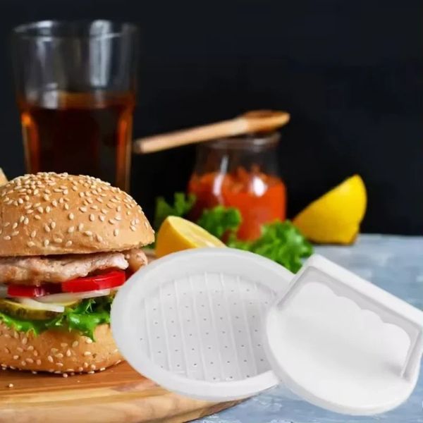 1pc hamburger üreticisi Hamburger Press Yuvarlak Şekli Yapışmaz Şef Platlet Hamburger Et Biftek Izgara Burger Basın Patty Maker Kalıp