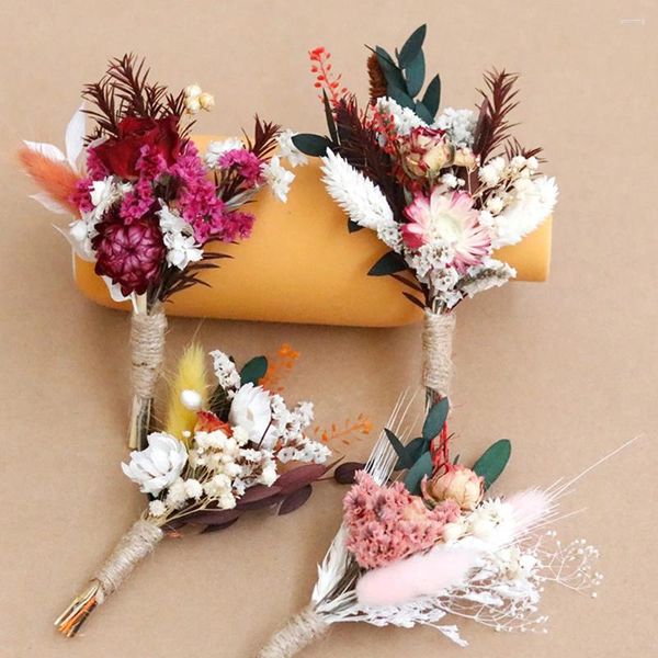 Flores decorativas Mini galhos florais de plantas artificiais decoração caseira de Natal Festa de casamento de Natal, organizando artesanato de ornamento de flores secas