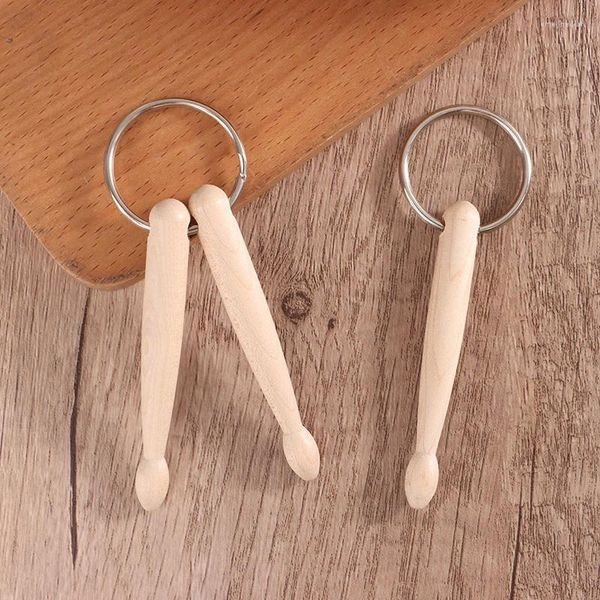 Chaves 1pc mini tambor bastão de tambor tambor de madeira bateria de madeira -chave chave de anel keyfob percussion bet stick acessórios pendurados