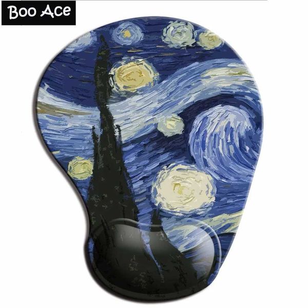 Pad di topo polso riposati Sky Sky Modello 3D cuscinetti di topo con gel di silicone polso da gioco di pentola mousepads 2way tessuto y240423