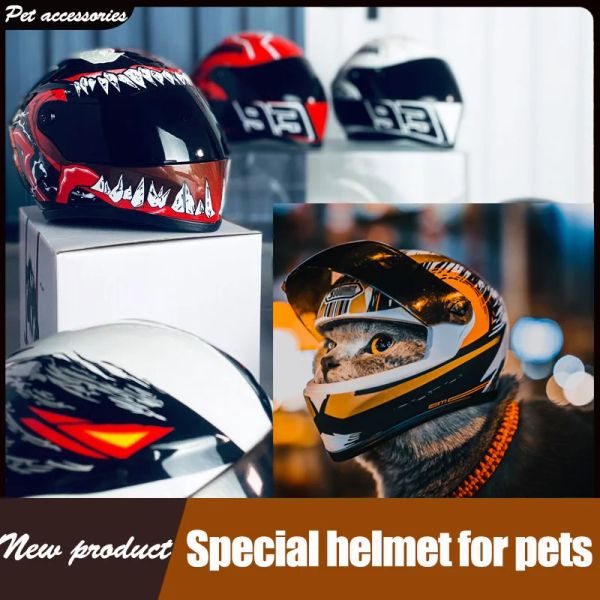 Acessórios Acessórios para animais de estimação Motocicleta Capacete de urso Venom 33cm Circonferência de cabeça Cat Cat Cat Lucky Small Helmet Prêmio Capacete de boneca