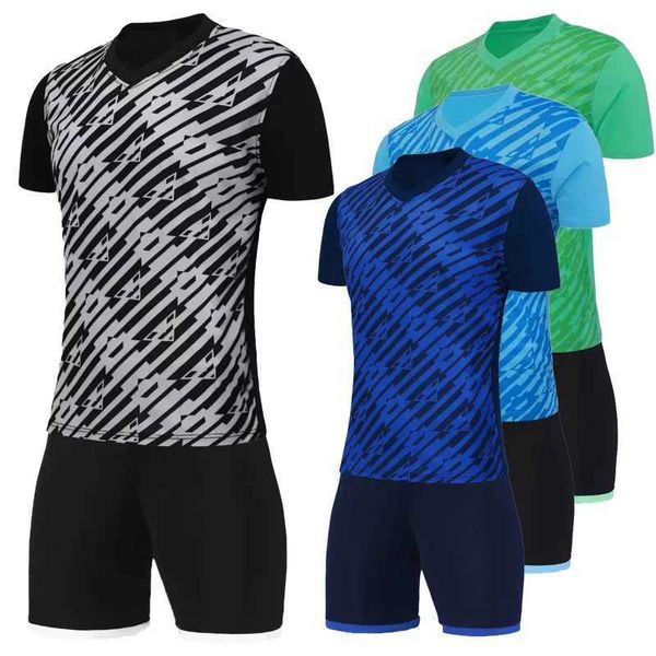 Fans Tops Tees Custom Print Soccer Trikots Kinder Jungen und Mädchen Männer Fußballhemden und Shorts 2 Stück Fußballtraining Uniformen Y240423