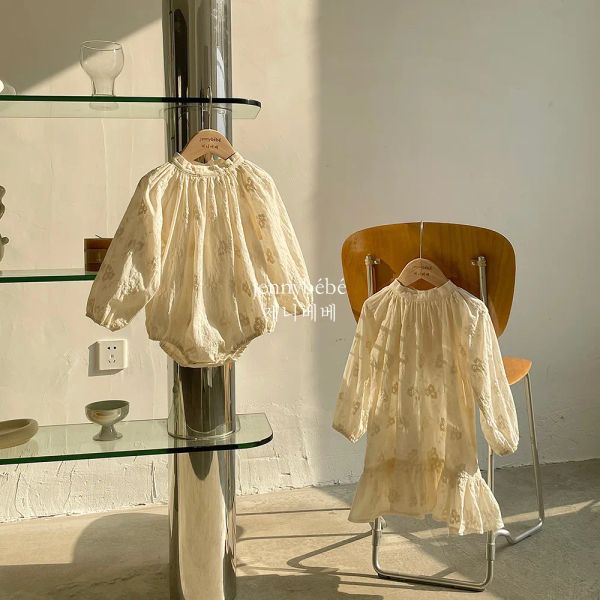 Pezzi coton coton batton rompiers neonati neonati vintage a maniche lunghe tutela per bambini abiti da bambino per bambini