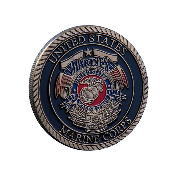 Американская памятная монета морской пехота Дьявола собака Золотая монета Зодиаак СОБА