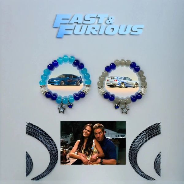 Strands feitos à mão Brian e Mia correspondem a pulseiras de casais |Estética Y2K Fast e Furiosa Skyliner34 Acura Integra |Presente para ela/ele