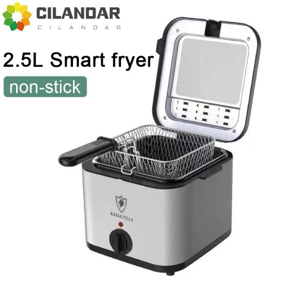 Fritas 110V220V Fritadeira elétrica Deep 2.5L Free Free Machine Oven Oven Oven Pote quente Freri Chicken Grill Ajustável Termostato Cozinha