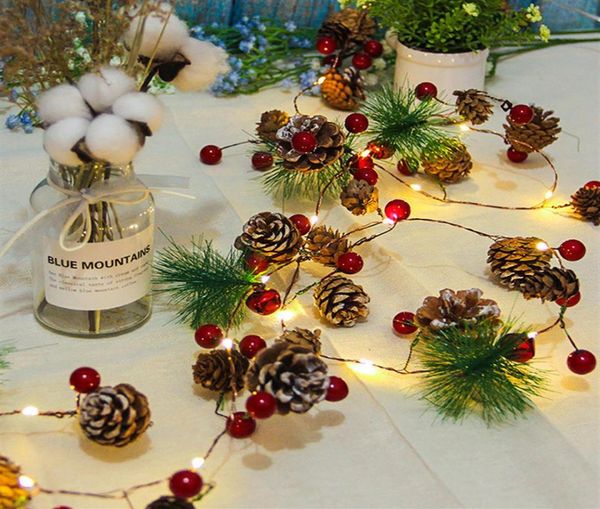 String a corda di Natale Outdoor Impermeabile in pinole a cono a cono LED Filo di rame Fairy Garland Patio Decorazione di vacanze Lampa356239788