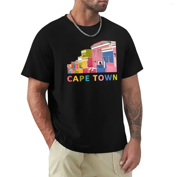 Polos da uomo Bo-Kaap Cape Town T-shirt neri vintage più taglie per camicie nere semplici uomini