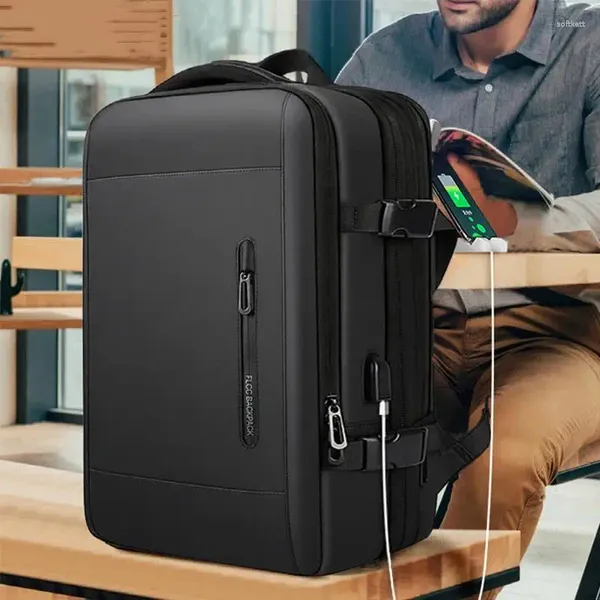 Zaino 30L Viaggio d'affari di grande capacità per uomini resistenti all'acqua espandibile il laptop da 15,6 pollici con Mochilas USB