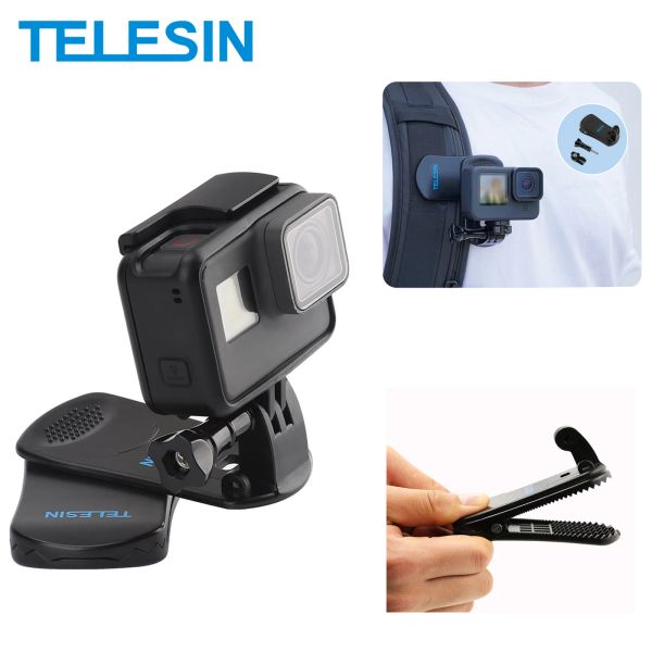 Çantalar telesin sırt çantası klipsi GoPro kahramanı 12 11 10 9 8 7 360 Osmo için döner kupa montaj xiaoyi insta360 x3 One R Action Carema