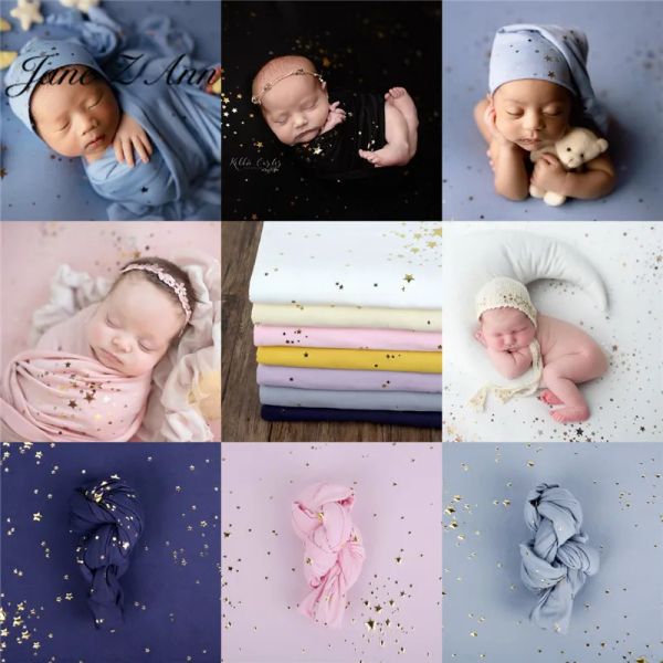 Accessori Sfondo fotografico neonato coperta coperta di stelle stellate tema in tessuto avvolto per bambini in studio di tiro