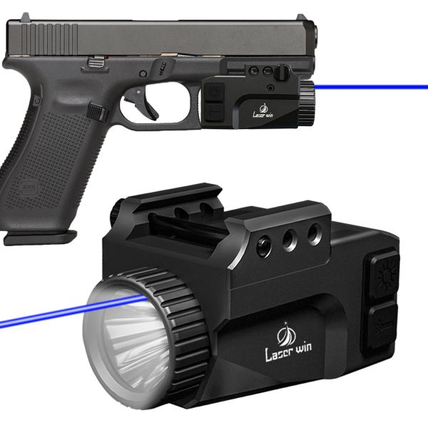 Luzes 800 lumens lanterna tática laser azul mira de fome a laser de pistola airsoft ArmaLight para Glock17 19, Taurus