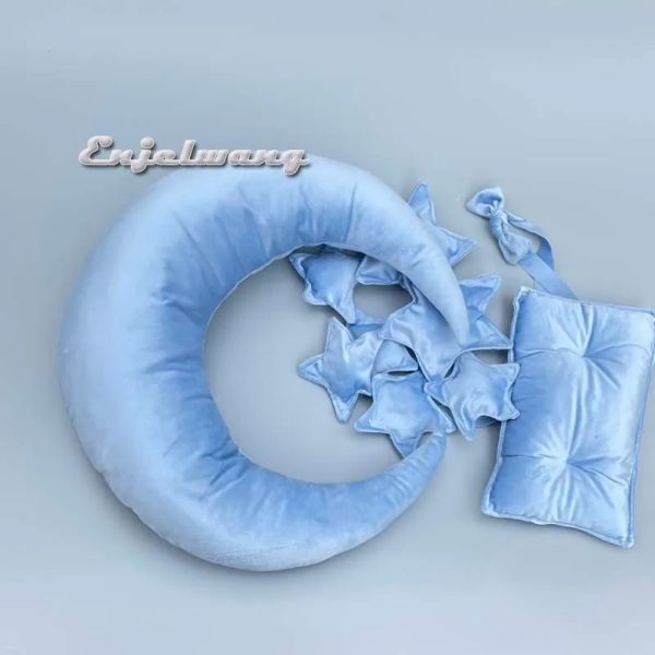 Travesseiro colorido recém -nascido Shoot adereços de posando Crescent Head Pillow Conjunto de roupas de cama recém -nascidas almofada