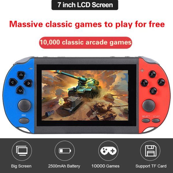 Игроки X7/X12 Builtin 10000 Games Video Game Consolehandheld Retro Game Player Arcade Gameplus Portable Console Audio AV вывод