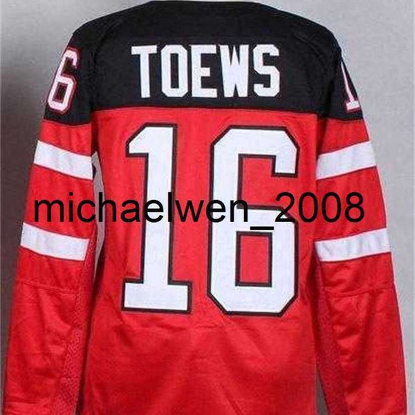 Kob Weng Vintage 2015 World Juniors IIHF Maglie da donna 100th Anniversary 16 Jonathan Toews Red Ice Hockey Jersey 100% ricamo