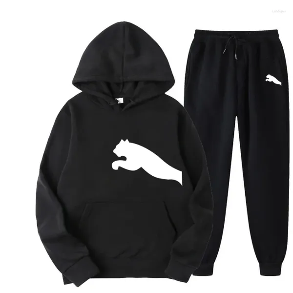 Herren-Tracksuits Fashion Sportswear für Männer und Frauen zweiteilige Kapuzenpuppe Sweatshirt Joggshose Set Sporthemd Jogging