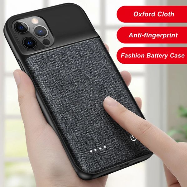 Chargers 10000mah Oxford Cloth Antifingerprint для iPhone 13 XR XS 11 Pro Max 12 Mini 13 Pro Max Battery Careger Case Case Cash