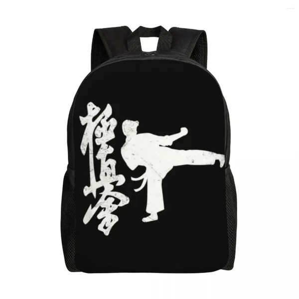 Mochila Artes Marciais Kyokushin Karate For Mulheres homens Imper impermeáveis para a faculdade Bolsa de caça estampa de estampa