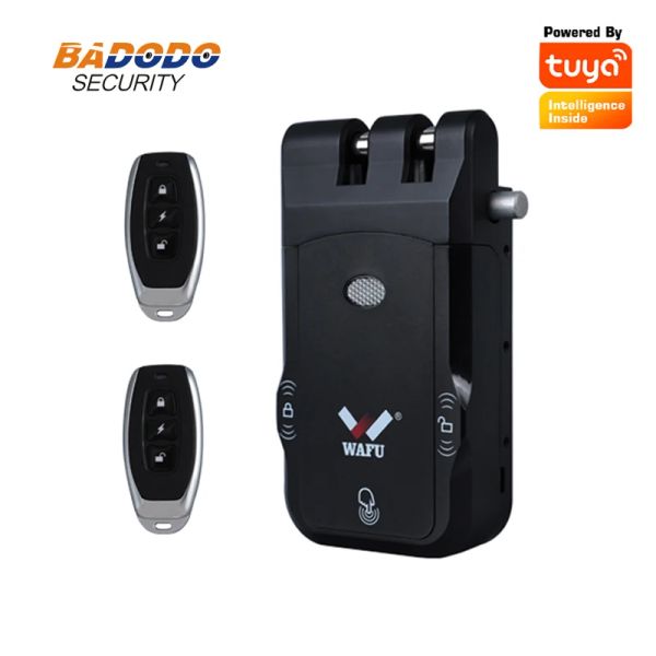 Controle Tuya App WiFi Smart Remote Remote Motor Electric Motor Bloqueio WF026 Lock de porta de entrada sem chave invisível para escritório em casa em casa usada