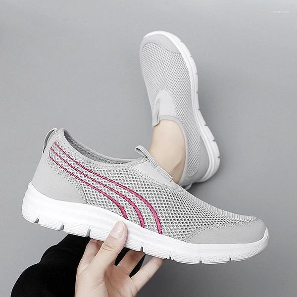Casual Shoes Trendy -Knit -Turnschuhe Frühlings- und Sommerweiche Bottom Mom Mesh Low -Top Running Student