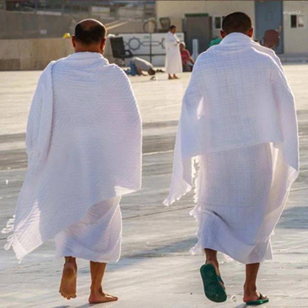 Roupas étnicas islâmicas toalhas turcas fantasias masculino Oriente Médio Tradição Arábia Hajj Musl Hajj Men Shawls Pilgrimage