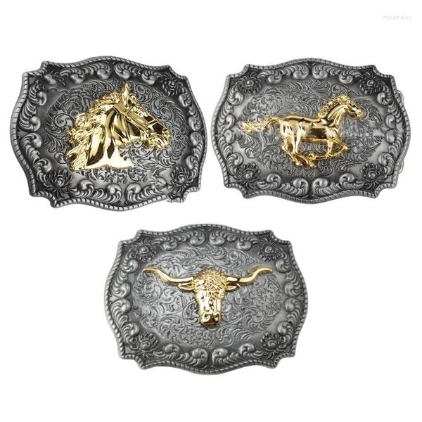 Cinture cinture vintage fibbia per la fibbia lunghe corno per uomo cowboy grande dropship