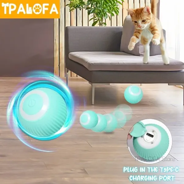 Controle Smart Cat Toys Ball elétrica Ball automática Bola rolante gato Toys interativos Pets Toy para gatos Tocando acessórios de gatos internos