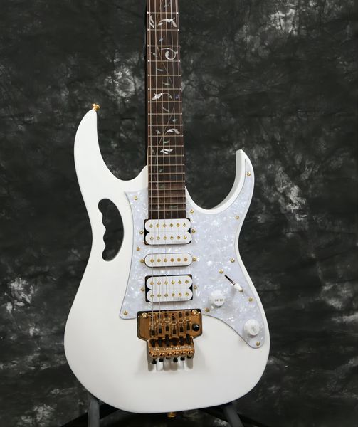 Guitarra elétrica de 7V, ponte Floyd Rose Tremolo, Pickguard de pérolas brancas, guitarra de 6 cordas,