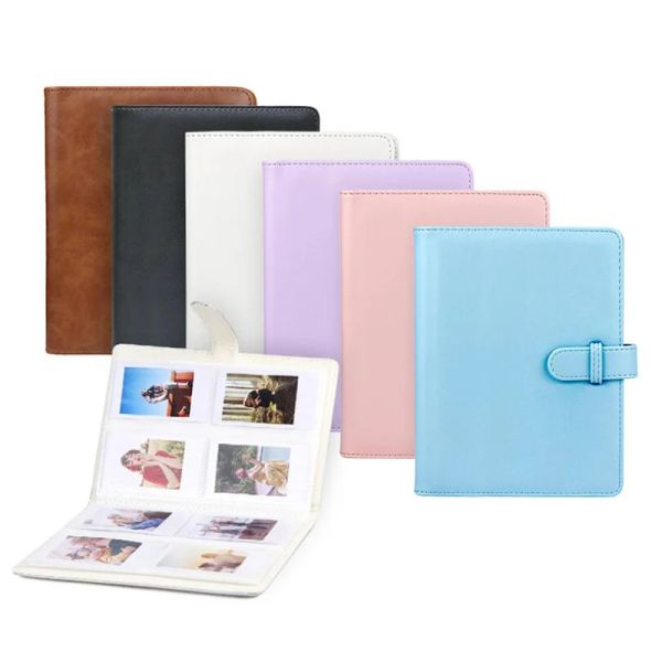 Alben 3 Zoll Fotoalbum PU für Mini 11 Solid Color Instax Film 128 Taschen Postkarten Sammeln Sie Reisespeicherfoto Speicher