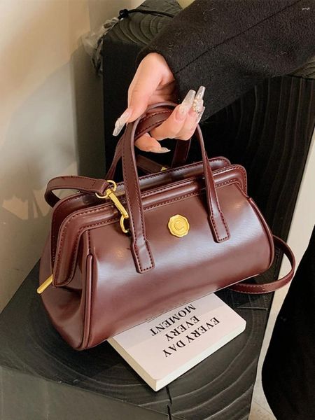 Totes Crossbody Taschen mit kurzem Griff für Frauen pu Leder weiblich 2024 Trend Winter Korean Fashion Retro Handtaschen