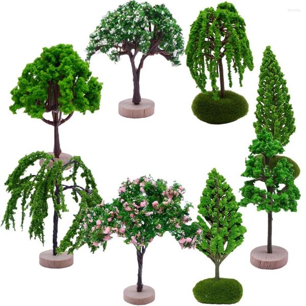 Dekorative Blumen 8 PCs Accessoires Mikro Landschaftsbaum Künstliche falsche Bäume für Projekte Holz Mini Modell